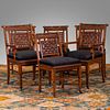Set of Six Aesthetic Movement Carved Cherry Dining Chairs