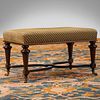 Victorian Style Mahogany and Upholstered Bench, of Recent Manufacture