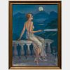 Victor Tchetchet (1891-1974): Woman on a Terrace