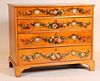 Floral Painted Satinwood Chest of Drawers