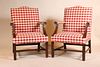 Pair of George III Style Mahogany Library Chairs 