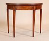 Federal Style Inlaid Mahogany Demilune Card Table