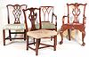 Three Chippendale Style Mahogany Chairs
