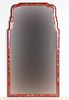 Queen Anne Style Chinoiserie Red Lacquer Mirror
