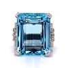Art Deco Platinum 45.00 Ct. Aquamarine Ring
