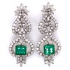 Colombian Emerald and Diamond Chandelier Earrings
