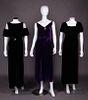 THREE SILK VELVET PARTY DRESSES, 1930-1940s