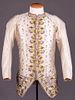 EMBROIDERED WHITE RIBBED SILK WAISTCOAT, c. 1755