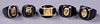 FIVE CELLULOID PRISON RINGS, AMERICA, 1930-1940s