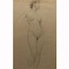 19th C. French School Female Nude Drawing