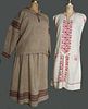 TWO ETHNIC LINEN DRESSES, EARLY 20TH C