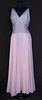 BEADED PINK EVENING GOWN, EARLY 1940s