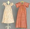 TWO INFANTS' CALICO DRESSES, 1805-1820
