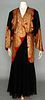 RED, BLACK & GOLD LAME EVENING COAT, 1930s
