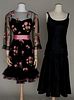 TWO BLACK PARTY DRESSES, 1950 & 1975