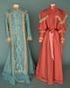 TWO WOOL MORNING GOWNS, 1870s & 1890s