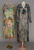 TWO SILK CHIFFON SUMMER DRESSES, 1930s