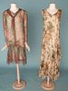 TWO PRINTED SILK CHIFFON DRESSES, 1930s