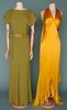 TWO SILK EVENING GOWNS, 1930-1940s