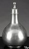 Hartford, Connecticut pewter bottle, ca. 1840, attributed to Thomas Boardman, 6 1/2'' h.