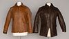 TWO MEN'S LEATHER JACKETS, 1940-1950s