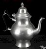 Hartford, Connecticut pewter teapot, ca. 1830, bearing the touch of Thomas Boardman, 8 3/4'' h.