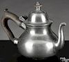 English pewter teapot, late 18th c., bearing the touch of Robert Bush, 5 1/4'' h.