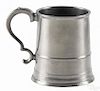 Providence, Rhode Island pewter mug, ca. 1815, bearing the touch of Samuel Hamlin, 4 1/2'' h.