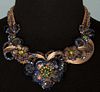 HASKELL BLUE JEWELED NECKLACE, 1940-1950