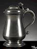 Philadelphia pewter tankard, ca. 1780, bearing the touch of William Will, 8'' h.