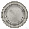 New York pewter deep dish, ca. 1780, bearing the touch of Frederick Bassett, 16 3/8'' dia.
