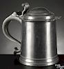 New York pewter tankard, ca. 1780, bearing the touch of William Kirby, 7'' h.