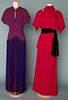 TWO SILK CREPE EVENING GOWNS, 1940s