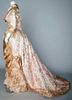 PINK BROCADE RECEPTION GOWN, 1880s