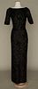 BLACK SEQUIN EVENING GOWN, MID 20TH C