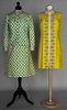 TWO RHINESTONE TRIMMED DRESSES, 1965 & 1970s