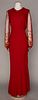 RED CREPE EVENING DRESS, 1930s