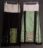 TWO EMBROIDERED WEDDING SKIRTS, CHINA, 19TH C