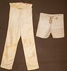 TWO PAIR MEN'S PANTS, AMERICA, EARLY 19TH C