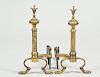PAIR OF EMPIRE STYLE BRASS ANDIRONS