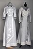 TWO WHITE LINEN SUMMER DRESSES, c. 1908