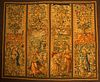 FOUR PANEL WOOL TAPESTRY, LATE 18TH C