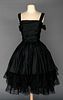 BLACK SILK TAFFETA PARTY DRESS, c. 1955