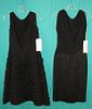 TWO BLACK SILK PARTY DRESSES, 1955-1965