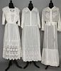 THREE WHITE DAY DRESSES, 1914-1918