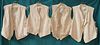 FOUR MEN'S COTTON VESTS, LATE 19TH-EARLY 20TH C
