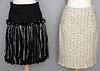 TWO CHANEL LG WOOL BLEND SKIRTS, 2000s