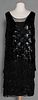 SEQUINNED BLACK PARTY DRESS, 1920s