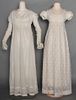 TWO SPRIGGED MULL DRESSES, 1800-1810