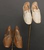 TWO PAIR LADIES' SHOES, EARLY 19TH C